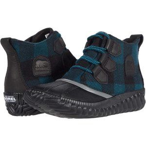 Sorel Out N About Plus Waterproof Black Plaid Ankle Boots Sneakers Shoes New